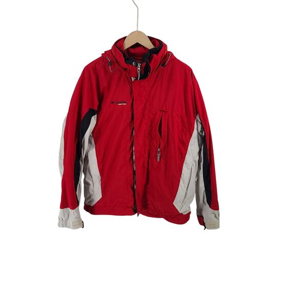 Columbia men's Vertex core Omni shield waterproof jacket red Sz Medium utility - Picture 1 of 9